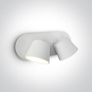 Wall Light White Rectangular Warm White LED built in 2x500lm 2x6W Aluminium One Light SKU:65740A/W/W - Toplightco