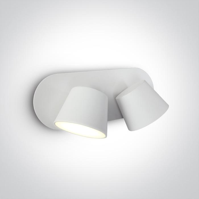 Wall Light White Rectangular Warm White LED built in 2x500lm 2x6W Aluminium One Light SKU:65740A/W/W - Toplightco