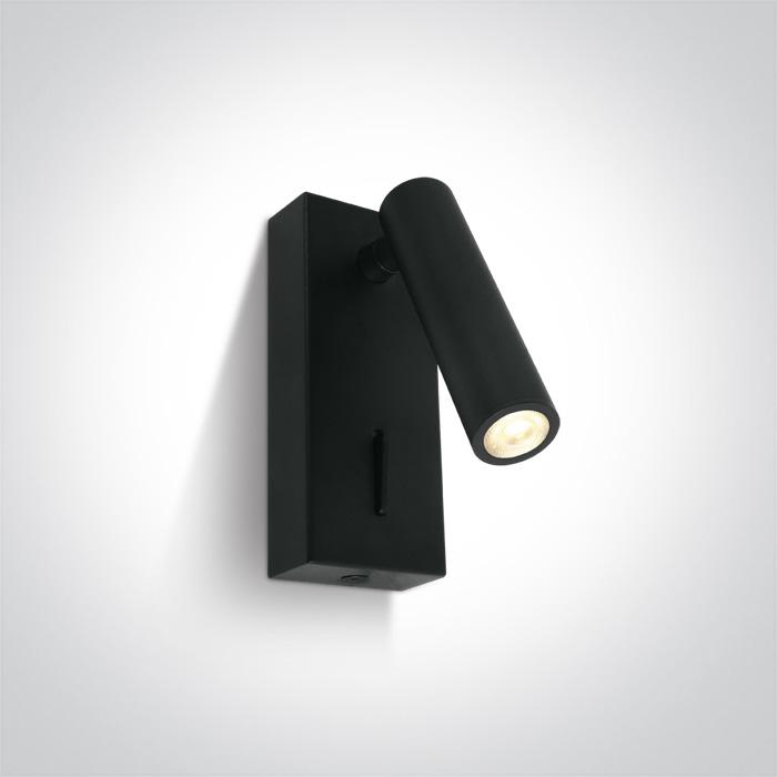 Wall & Ceiling Light Black Rectangular Warm white LED built in 150lm 3W Aluminium One Light SKU:65746/B/W - Toplightco