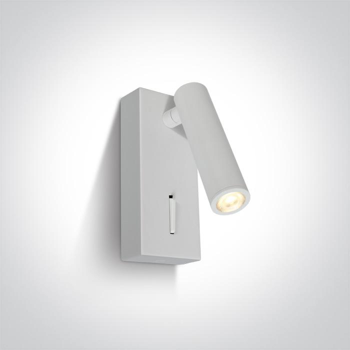 Wall & Ceiling Light White Rectangular Warm white LED built in 150lm 3W Aluminium One Light SKU:65746/W/W - Toplightco