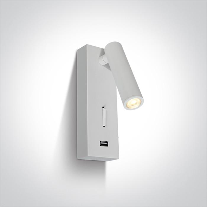Wall & Ceiling Light White Rectangular Warm white LED built in 150lm 3W Aluminium One Light SKU:65746A/W/W - Toplightco