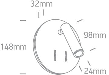 Black Led 3w + 5w Back Light Warm White Ip20 230v - Toplightco