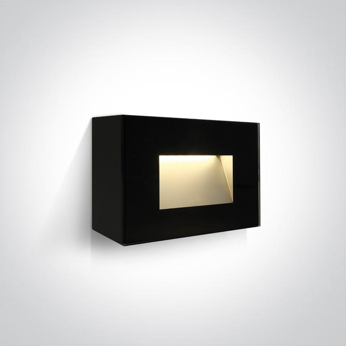 Wall & Ceiling Light Black Rectangular Warm White LED Outdoor LED built in 300lm 4W Glass One Light SKU:67076/B/W - Toplightco