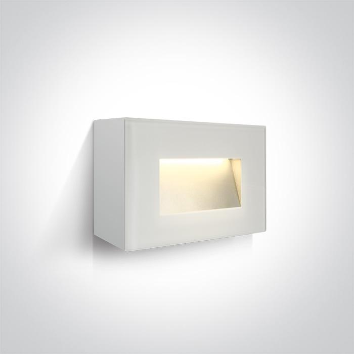 Wall & Ceiling Light White Rectangular Warm White LED Outdoor LED built in 300lm 4W Glass One Light SKU:67076/W/W - Toplightco