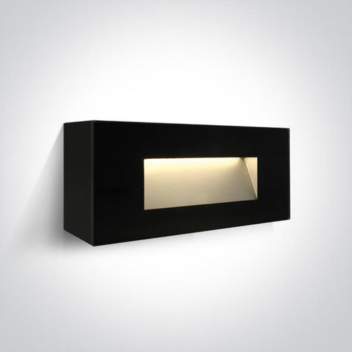 Wall & Ceiling Light Black Rectangular Warm White LED Outdoor LED built in 350lm 5W Glass One Light SKU:67076A/B/W - Toplightco