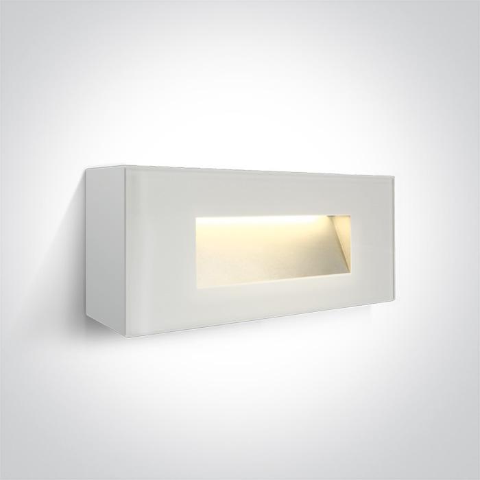 Wall & Ceiling Light White Rectangular Warm White LED Outdoor LED built in 350lm 5W Glass One Light SKU:67076A/W/W - Toplightco