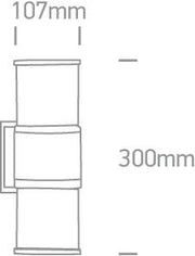 Wall Light Rust Brown Rectangular Outdoor Replaceable lamp 2X20W Die Cast One Light SKU:67098/BR - Toplightco