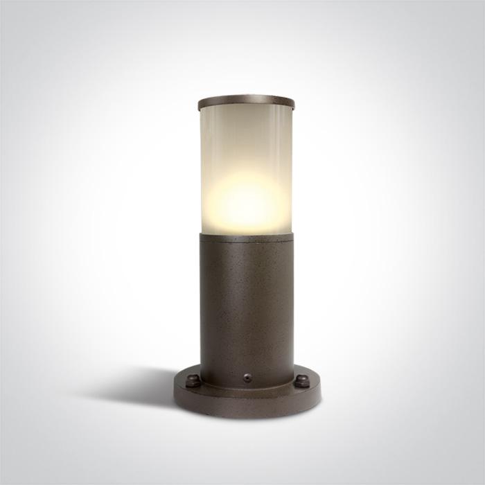Light Post Rust Brown Circular Outdoor Replaceable lamp 20W Die Cast One Light SKU:67100/BR - Toplightco