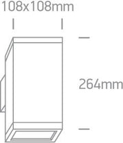 Wall & Ceiling Light Grey Rectangular Outdoor Replaceable lamp 2X75W Die Cast One Light SKU:67132A/G - Toplightco