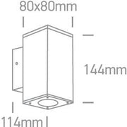 Wall & Ceiling Light Black Rectangular Warm white LED Outdoor LED built in 2x440lm 2x6W Die Cast One Light SKU:67138A/B/W - Toplightco