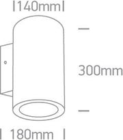 Wall & Ceiling Light Anthracite Circular Cool White LED Dimmable Outdoor LED built in 2x1400lm 2x20W Die Cast One Light SKU:67138L/AN/C - Toplightco