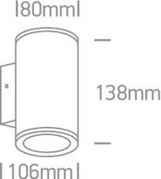 Wall & Ceiling Light Anthracite Circular Warm white LED Outdoor LED built in 2x440lm 2x6W Die Cast One Light SKU:67138/AN/W - Toplightco