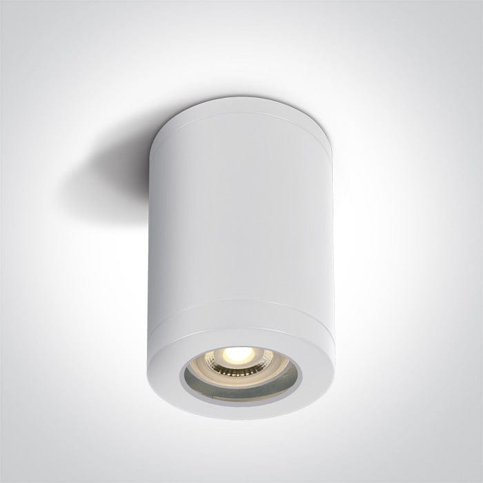 White GU10 tubular ceiling light, IP65.

 

 One Light SKU:67142A/W