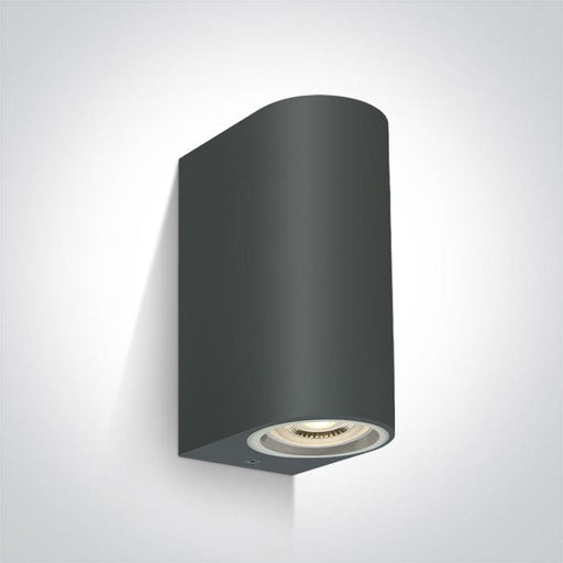 Anthracite 2xGU10 tubular ceiling light, IP65.

 

 One Light SKU:67142G/AN