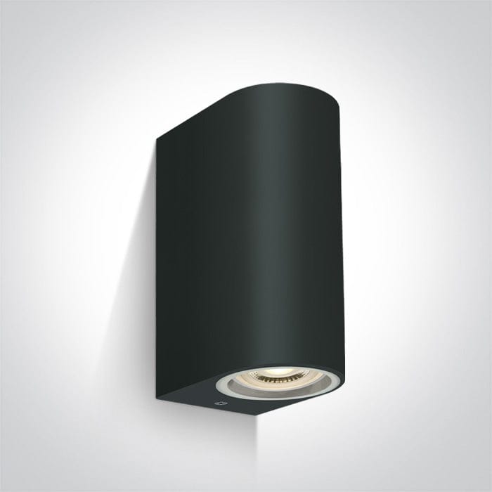 Black 2xGU10 tubular ceiling light, IP65.

 

 One Light SKU:67142G/B