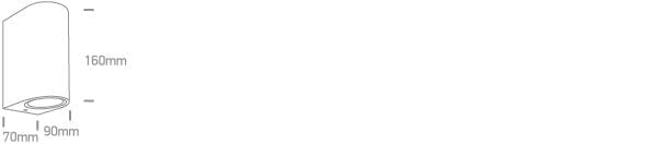 White 2xGU10 tubular ceiling light, IP65.

 

 One Light SKU:67142G/W