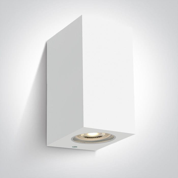 White 2xGU10 tubular ceiling light, IP65.

 

 One Light SKU:67142K/W