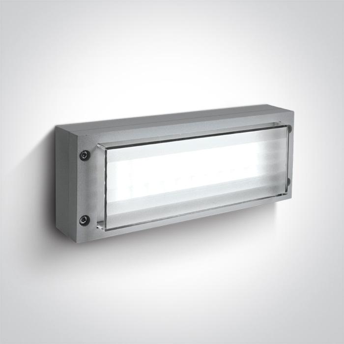 Wall & Ceiling Light Grey Rectangular Daylight LED Outdoor LED built in 3W Die Cast One Light SKU:67174/G/D - Toplightco