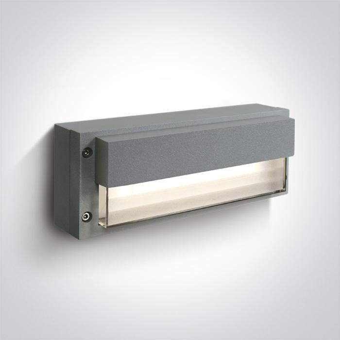 Wall & Ceiling Light Grey Rectangular Warm White LED Outdoor LED built in 3W Die Cast One Light SKU:67176/G/W - Toplightco