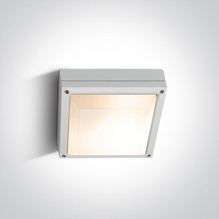 Wall & Ceiling Light White Rectangular Outdoor Replaceable lamp 20W Die Cast One Light SKU:67208/W - Toplightco