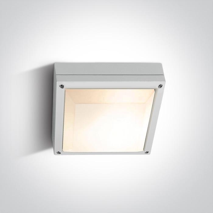 Wall & Ceiling Light White Rectangular Outdoor Replaceable lamp 2X20W Die Cast One Light SKU:67210/W - Toplightco