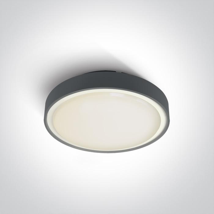 Ceiling Light Anthracite Circular Warm White LED Outdoor LED built in 1440lm 24W Plastic One Light SKU:67280AN/AN/W - Toplightco