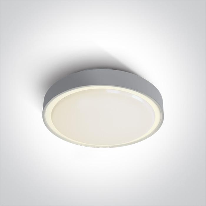 Emergency Light Grey Circular Warm White LED Outdoor LED built in 1000lm 15W Plastic One Light SKU:67280ANE/G/W - Toplightco
