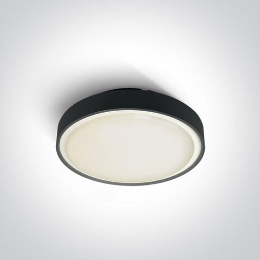 Ceiling Light Black Circular Outdoor Replaceable lamp 12W ABS One Light SKU:67280E/B - Toplightco