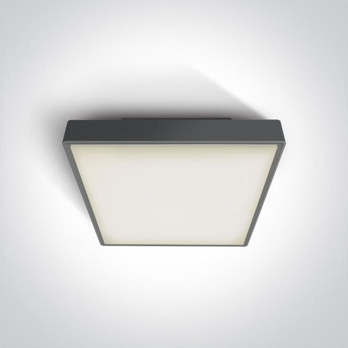 Ceiling Light Anthracite Rectangular Warm White LED Outdoor LED built in 1440lm 24W Plastic One Light SKU:67282AN/AN/W - Toplightco