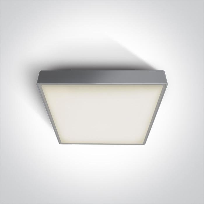 Ceiling Light Grey Rectangular Warm White LED Outdoor LED built in 1440lm 24W Plastic One Light SKU:67282AN/G/W - Toplightco