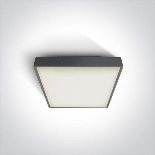 Ceiling Light Anthracite Rectangular Outdoor Replaceable lamp 12W ABS One Light SKU:67282E/AN - Toplightco