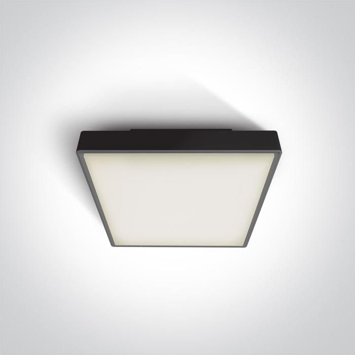 Ceiling Light Black Rectangular Outdoor Replaceable lamp 12W ABS One Light SKU:67282E/B - Toplightco