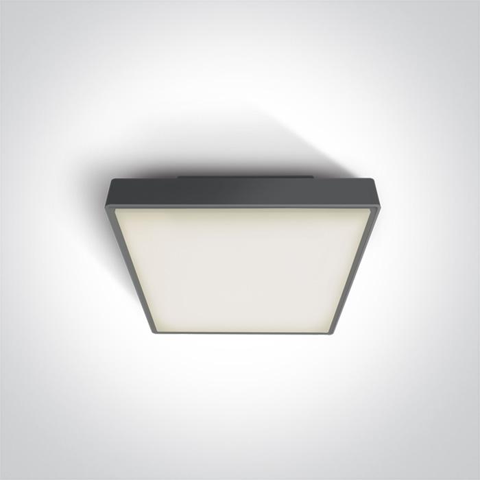 Ceiling Light Anthracite Rectangular Warm White LED Outdoor LED built in 960lm 16W Plastic One Light SKU:67282N/AN/W - Toplightco