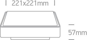 Ceiling Light White Rectangular Warm White LED Outdoor LED built in 960lm 16W Plastic One Light SKU:67282N/W/W - Toplightco