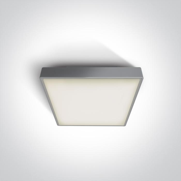 Ceiling Light Grey Rectangular Warm White LED Outdoor LED built in 960lm 16W Plastic One Light SKU:67282N/G/W - Toplightco