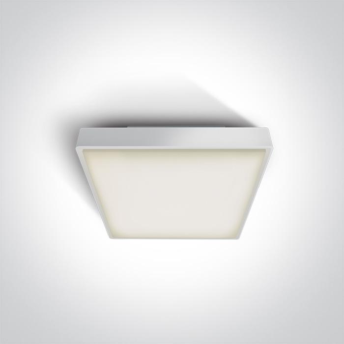 Ceiling Light White Rectangular Warm White LED Outdoor LED built in 960lm 16W Plastic One Light SKU:67282N/W/W - Toplightco