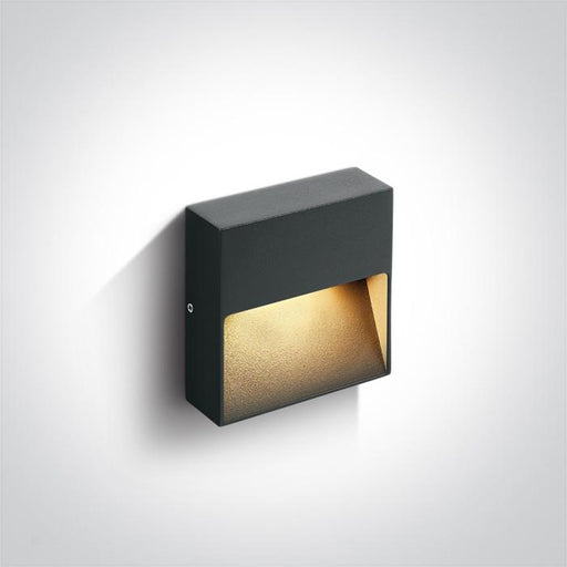 Wall & Ceiling Light Anthracite Rectangular Warm White LED Outdoor LED built in 200lm 3W Die Cast One Light SKU:67359A/AN/W - Toplightco