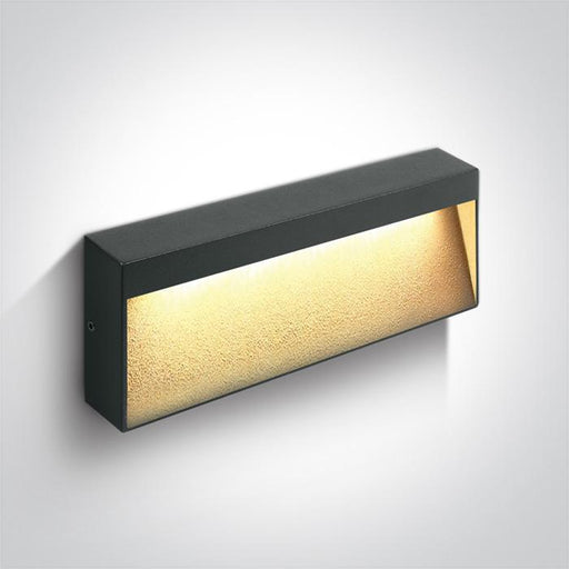 Wall & Ceiling Light Anthracite Rectangular Warm White LED Outdoor LED built in 400lm 6W Die Cast One Light SKU:67359B/AN/W - Toplightco