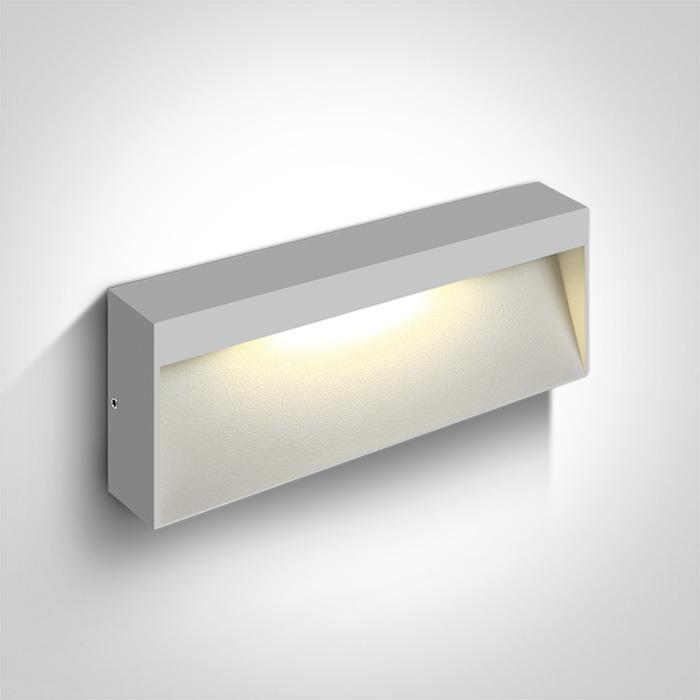 Wall & Ceiling Light White Rectangular Warm White LED Outdoor LED built in 400lm 6W Die Cast One Light SKU:67359B/W/W - Toplightco