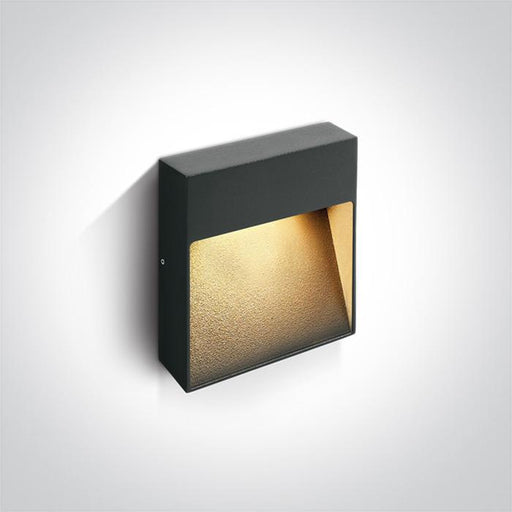 Wall & Ceiling Light Anthracite Rectangular Warm White LED Outdoor LED built in 350lm 9W Die Cast One Light SKU:67360A/AN/W - Toplightco