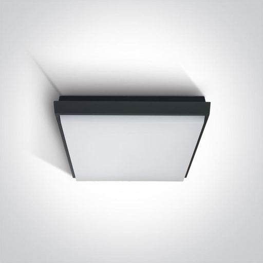 Ceiling Light Anthracite Rectangular Warm White LED Outdoor LED built in 1600lm 20W Die Cast One Light SKU:67362A/AN/W - Toplightco