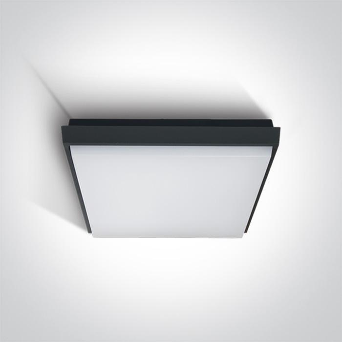 Ceiling Light Anthracite Rectangular Warm White LED Outdoor LED built in 2500lm 30W Die Cast One Light SKU:67363A/AN/W - Toplightco