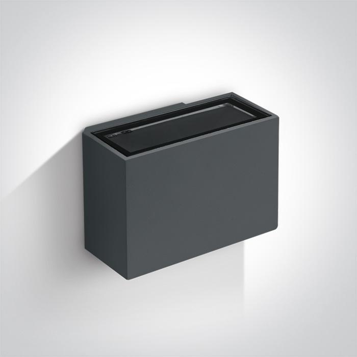 Wall & Ceiling Light Anthracite Rectangular Warm White LED Outdoor LED built in 2x210lm 2x3W Die Cast One Light SKU:67374/AN/W - Toplightco