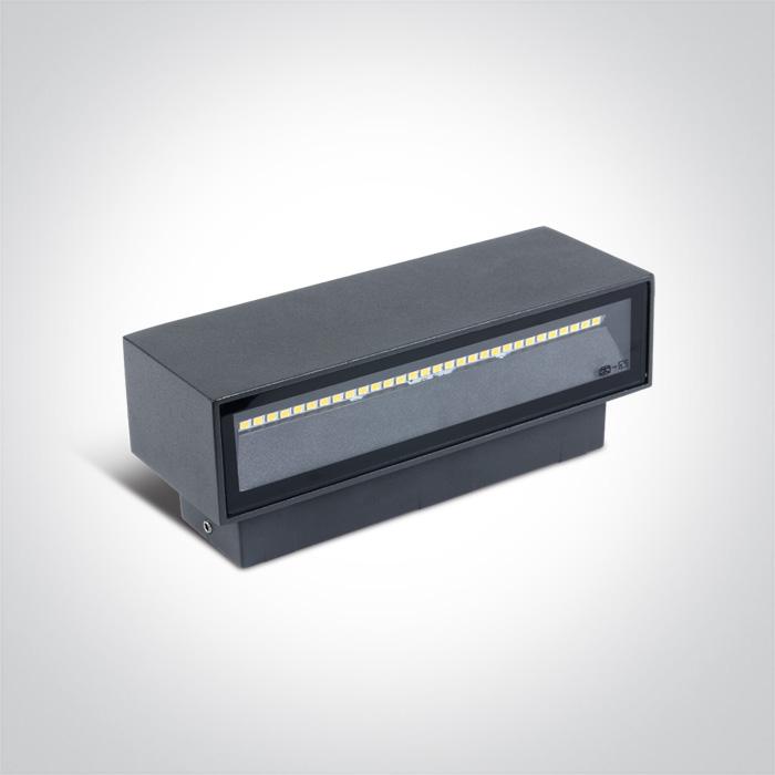 Wall & Ceiling Light Anthracite Rectangular Warm White LED Outdoor LED built in 2x210lm 2x6W Die Cast One Light SKU:67374A/AN/W - Toplightco