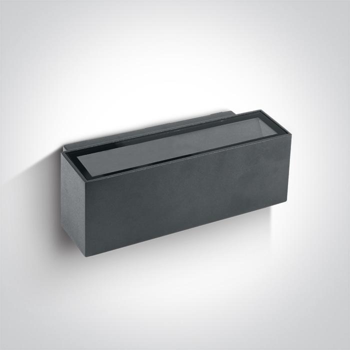 Wall & Ceiling Light Anthracite Rectangular Warm White LED Outdoor LED built in 2x210lm 2x6W Die Cast One Light SKU:67374A/AN/W - Toplightco