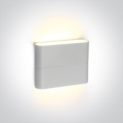 Wall & Ceiling Light White Rectangular Warm White LED Outdoor LED built in 2x210lm 2x3W Die Cast One Light SKU:67376/W/W - Toplightco