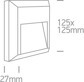 Wall & Ceiling Light White Rectangular Warm White LED Outdoor LED built in 60lm 2W ABS One Light SKU:67388B/W/W - Toplightco
