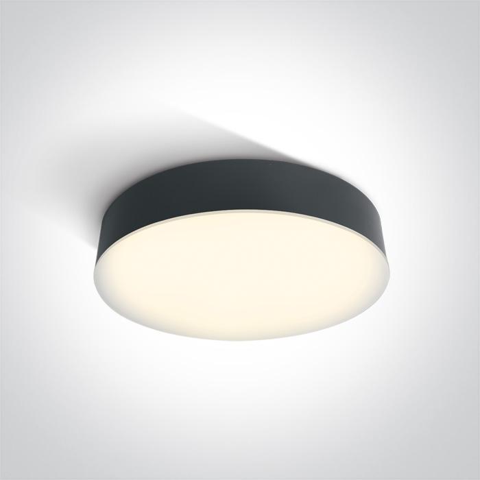 Ceiling Light Anthracite Circular Warm White LED Outdoor LED built in 1300lm 21W ABS One Light SKU:67390/AN/W - Toplightco