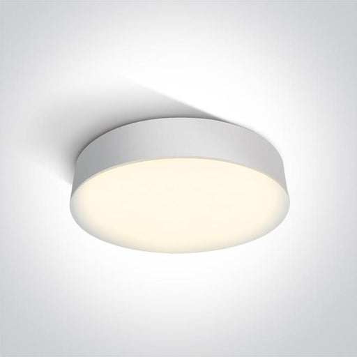 Ceiling Light White Circular Warm White LED Outdoor LED built in 1300lm 21W ABS One Light SKU:67390/W/W - Toplightco