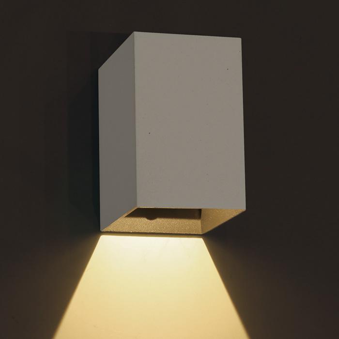 Wall & Ceiling Light White Rectangular Warm White LED Outdoor LED built in 200lm 3W Die Cast One Light SKU:67398/W/W - Toplightco